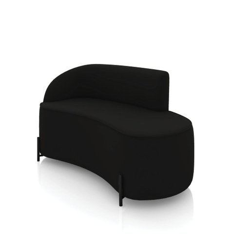 Sofá 2 Lugares Orgânico 140cm Pé Ferro Preto Morgan Veludo D03 - D’Rossi