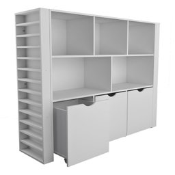 Estante Organizadora Infantil Porta Livros e Carrinhos com Baús Ava 100% Mdf Woodcore - 5