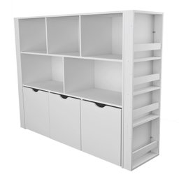 Estante Organizadora Infantil Porta Livros e Carrinhos com Baús Ava 100% Mdf Woodcore - 6