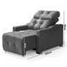 Poltrona Para Leitura Reclinável Suede Cinza Fox Shop JM - 4
