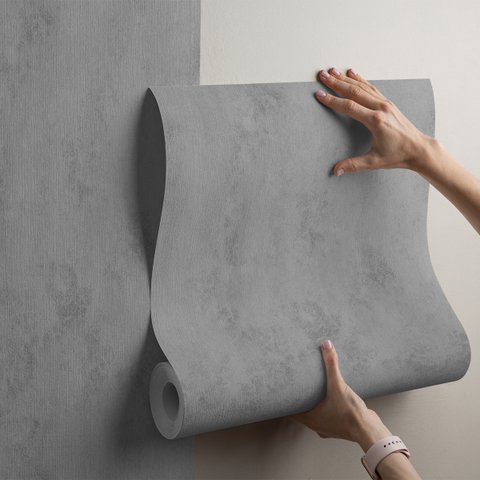 Papel de Parede Autocolante Concreto Cinza Moderno - Fácil Aplicação (0,40x3,00m)
