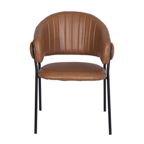 Cadeira para Sala de Jantar Base em Metal Tatra Marrom/Caramelo/Preto