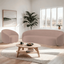 Ver imagem 1 de Kit Sofá 3 Lugares 200cm e Poltrona Orgânico Luxo Recepção Sala de Estar e Tv Amore Linho Rose- Mabe