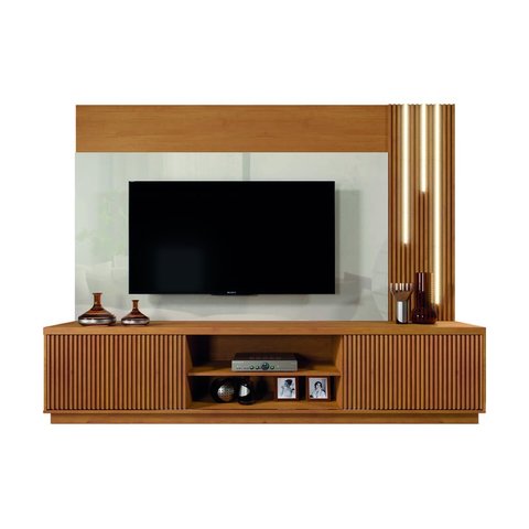 Home Moderno com Led 2,20m - Arezzo-naturale/off White - Mavau Móveis