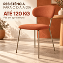 Ver imagem 3 de Conjunto Mesa 150cm Organica Redonda 6 Cadeiras Ferro Jantar:Linho Terracota