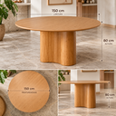 Ver imagem 5 de Conjunto Mesa 150cm Organica Redonda 6 Cadeiras Ferro Jantar:Linho Terracota