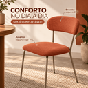 Ver imagem 2 de Conjunto Mesa 150cm Organica Redonda 6 Cadeiras Ferro Jantar:Linho Terracota