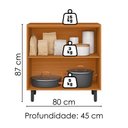 Ver imagem 2 de Balcao com Tampo 80 cm 2 Portas Ravena Freijo Off Acetinado Poliman
