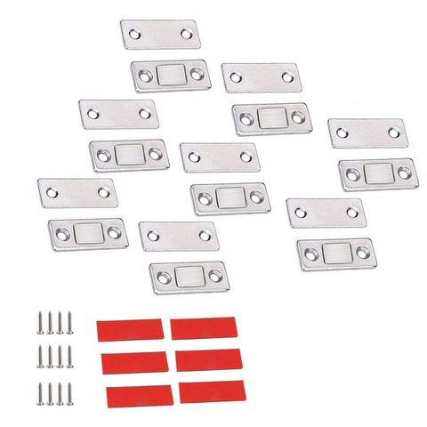 Fecho Magnetico Ima Inox Para Porta Fecha Trava Armario Gaveta 8 Peças Quarto Cozinha Sala Ultrafino