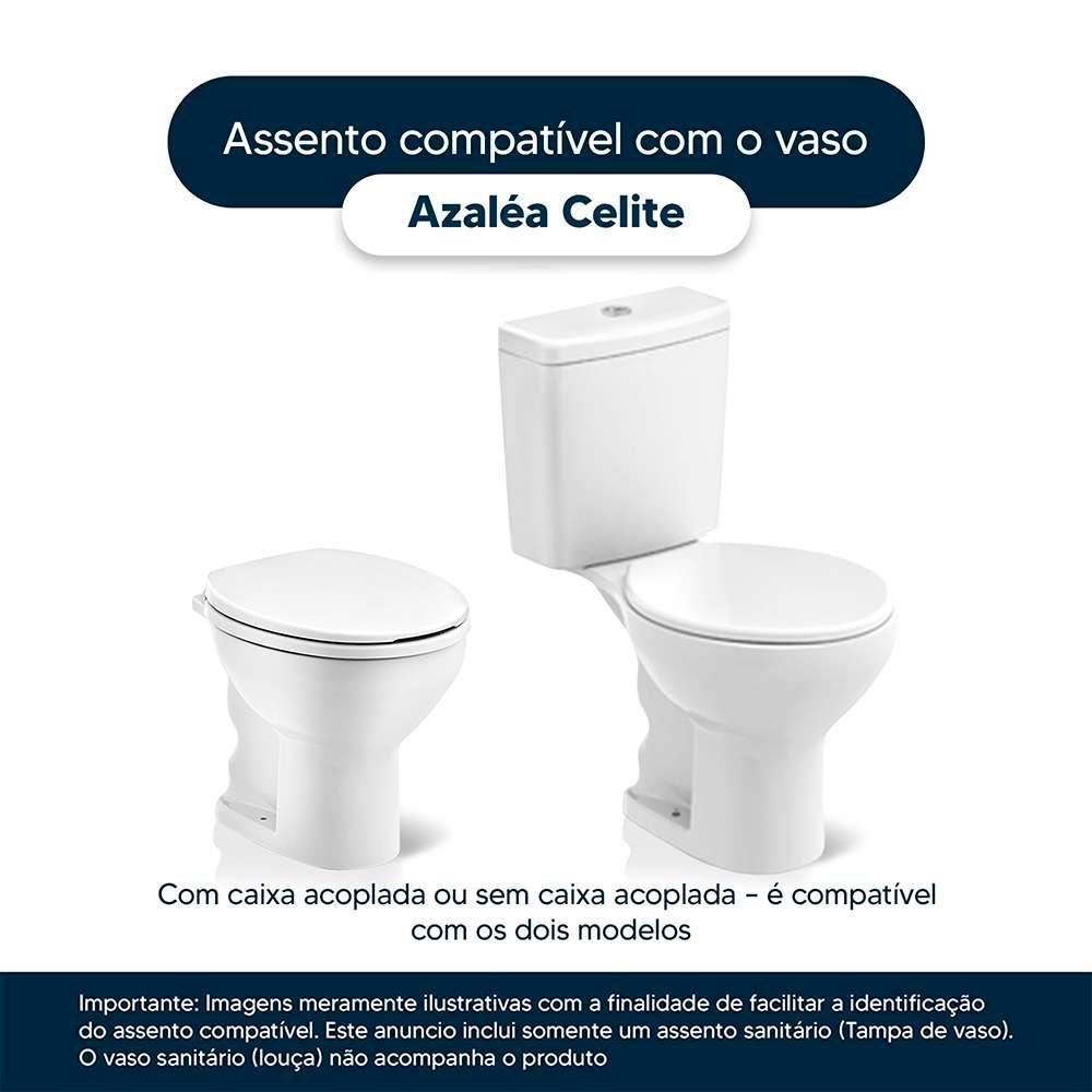 Assento Sanitário Poliester Azalea Cinza Prata para Vaso Celite - 4