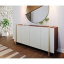 Ver imagem 1 de Aparador Buffet com 4 Portas 160cm Multimóveis Crcol-APA011 Off White/Nogueira/Dourado