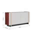 Ver imagem 4 de Aparador Buffet com 4 Portas 160cm Multimóveis Crcol-APA011 Off White/Nogueira/Dourado