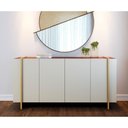 Ver imagem 6 de Aparador Buffet com 4 Portas 160cm Multimóveis Crcol-APA011 Off White/Nogueira/Dourado