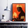 Quadro Arte Candomblé Xangô 24x18cm - com Vidro:madeira Preta - 1