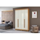 Ver imagem 2 de Roupeiro de Solteiro 153cm 4 Portas 02 Gavetas - Cinamomo/off White Aramóveis