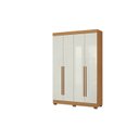 Ver imagem 1 de Roupeiro de Solteiro 153cm 4 Portas 02 Gavetas - Cinamomo/off White Aramóveis