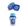 KIT Bolsa Térmica Infantil Lancheira + Squeeze + 4 Potes Escola Menino - Azul - Cachorro - 6