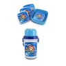 KIT Bolsa Térmica Infantil Lancheira + Squeeze + 4 Potes Escola Menino - Azul - Cachorro - 4
