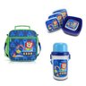 KIT Bolsa Térmica Infantil Lancheira + Squeeze + 4 Potes Escola Menino - Azul - Cachorro - 2