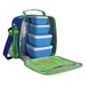 KIT Bolsa Térmica Infantil Lancheira + Squeeze + 4 Potes Escola Menino - Azul - Cachorro - 10
