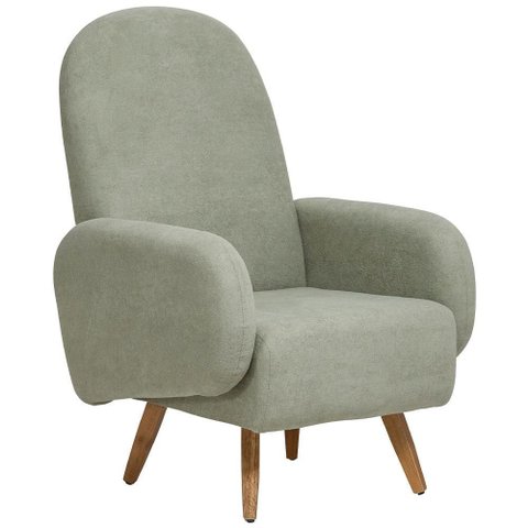 Poltrona de Amamentação Fixa Pés Manu Dolce D02 Bouclê Verde Oliva C-199 - Lyam Decor