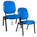 Ver imagem 1 de 02 Cadeiras Empilhável para Igrejas Evangélicas Linha Holy Azul