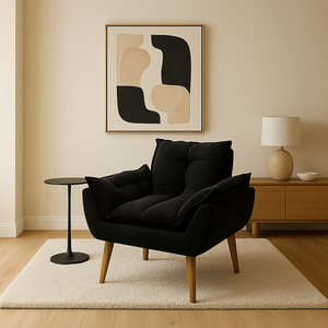 Poltrona Luxo para Recepção Sala Espera Clínica Estética:preto