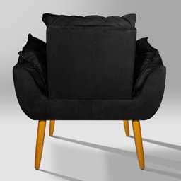 Poltrona Luxo para Recepção Sala Espera Clínica Estética:preto - 3