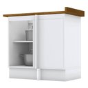 Ver imagem 2 de Balcão Canto Reto 1 Porta Americana Branco com Tampo Nature – Henn