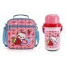 KIT Bolsa Térmica Infantil Lancheira + Squeeze Escola Menina - Rosa - Gato - 2