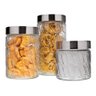 Kit 3 Potes Euro Home Mosaico Vidro Tampa de Rosquear - Aço Inox - 1