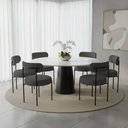 Ver imagem 1 de Cadeira Sala de Jantar Margara Kit 6 em Aço Preto Bouclê D03 - D'Rossi