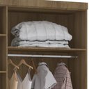 Ver imagem 3 de Guarda Roupa Solteiro 132cm 3 Portas 4 Gavetas Delphi Avelã L01 - Mpozenato