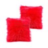 Almofada Vermelha Pelo Longo Pelúcia 45cm com Kit com 2 Unidades com Refil de Silicone Macio - 1