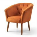 Ver imagem 5 de Poltrona Estofada Tecido Veludo para Salão de Beleza Elegante Confortável Pés de Madeira Resistente