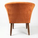 Ver imagem 7 de Poltrona Estofada Tecido Veludo para Salão de Beleza Elegante Confortável Pés de Madeira Resistente