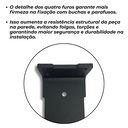 Ver mais imagens de Kit 4 Suportes de Prateleira Largo 30cm Aço Reforçado Estilo Moderno Mão Francesa Preto