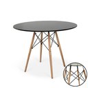 Ver imagem 2 de Conjunto Mesa de Jantar Redonda Eiffel Preta 80cm com 4 Cadeiras Gruvyer - Nude