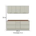 Ver imagem 4 de Cozinha Compacta Fineze 6 Portas 6 Gavetas com Tampo 100% MDF Areia Hp/Cinamomo - Henn
