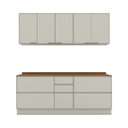 Ver imagem 2 de Cozinha Compacta Fineze 6 Portas 6 Gavetas com Tampo 100% MDF Areia Hp/Cinamomo - Henn