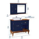 Ver imagem 6 de Gabinete para Banheiro 2 Portas com Cuba e Espelheira Dália 3058 - Azul Petróleo/imbuia Glazer