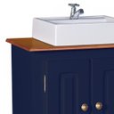 Ver imagem 3 de Gabinete para Banheiro 2 Portas com Cuba e Espelheira Dália 3058 - Azul Petróleo/imbuia Glazer