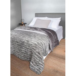 Coberdrom dupla face queen Cinza