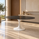 Ver imagem 2 de Mesa de Jantar Oval Saarinen 220x120cm em Mármore São Gabriel