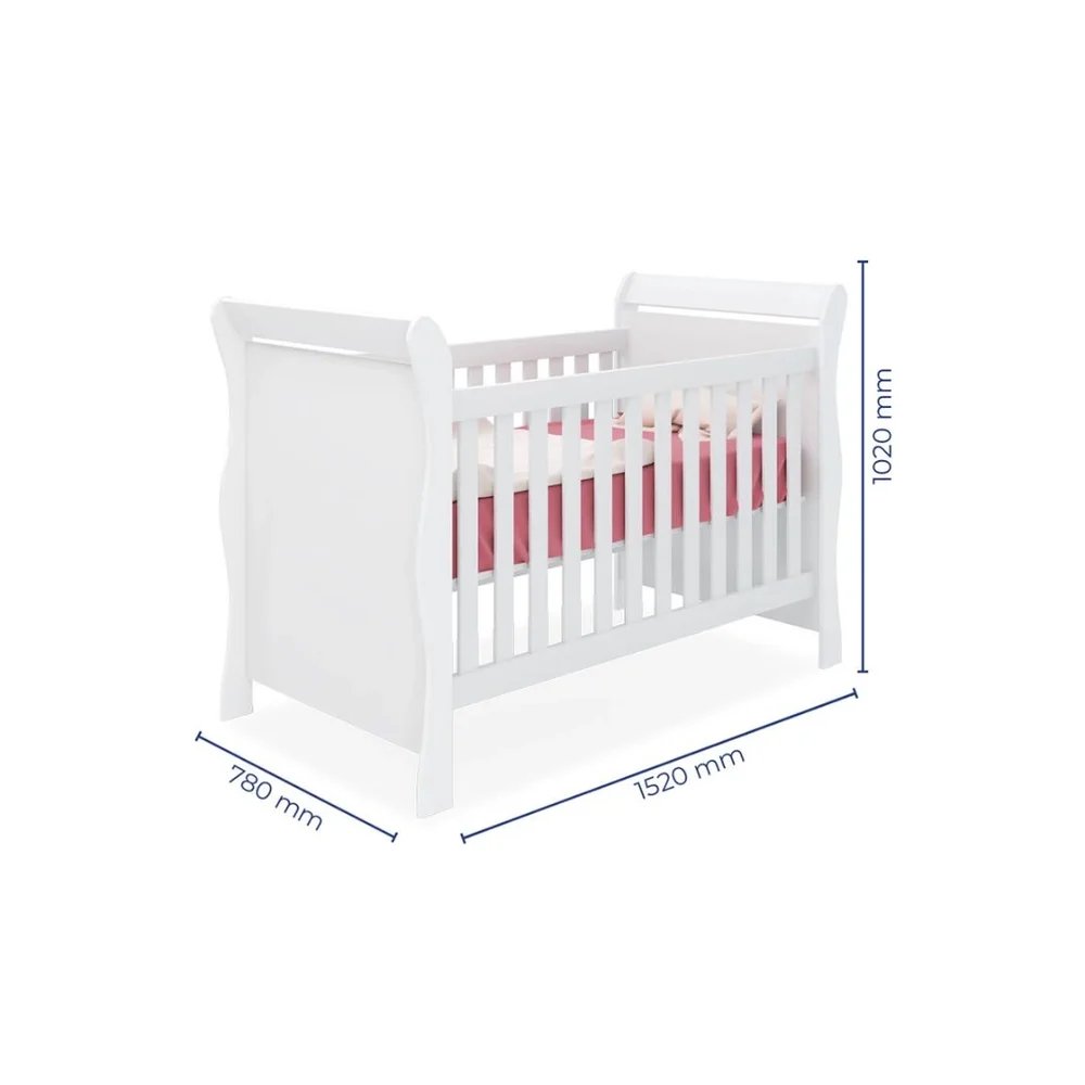 Kit Quarto de Bebe Amore Completo - Roupeiro infantil + Comoda 4 Gavetas e Berço Mini Cama 2 em 1 Br - 7