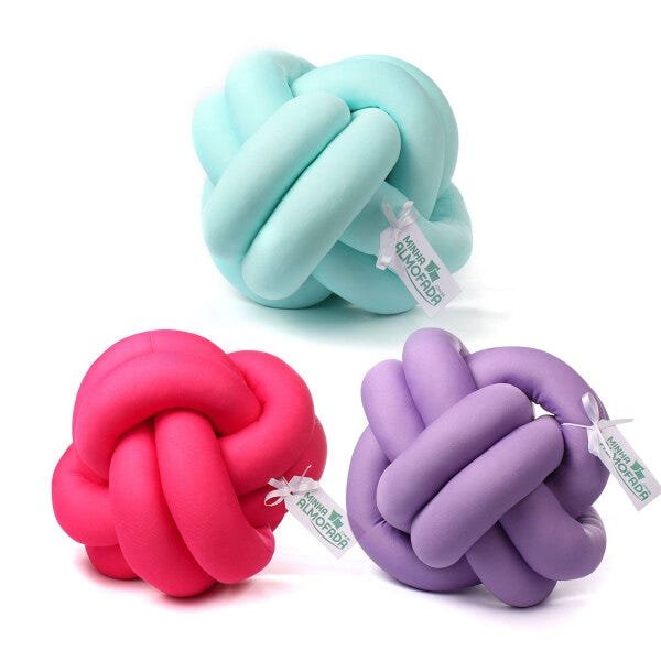 Jogo de Almofada para Cama Lilás, Pink e Verde Água 3 Unidades