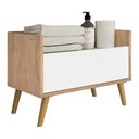 Ver imagem 2 de Gabinete Armário Banheiro 80cm com Pés Retrô Multimóveis Rustic/Branco/Natural