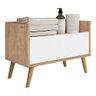 Gabinete Armário Banheiro 80cm com Pés Retrô Multimóveis Rustic/Branco/Natural - 2