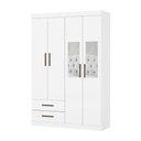 Ver imagem 2 de Guarda-Roupa Solteiro Siena 4 Portas 2 Gavetas com Espelho Multimóveis CR35555 Branco
