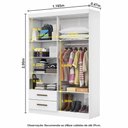 Ver imagem 7 de Guarda-Roupa Solteiro Siena 4 Portas 2 Gavetas com Espelho Multimóveis CR35555 Branco